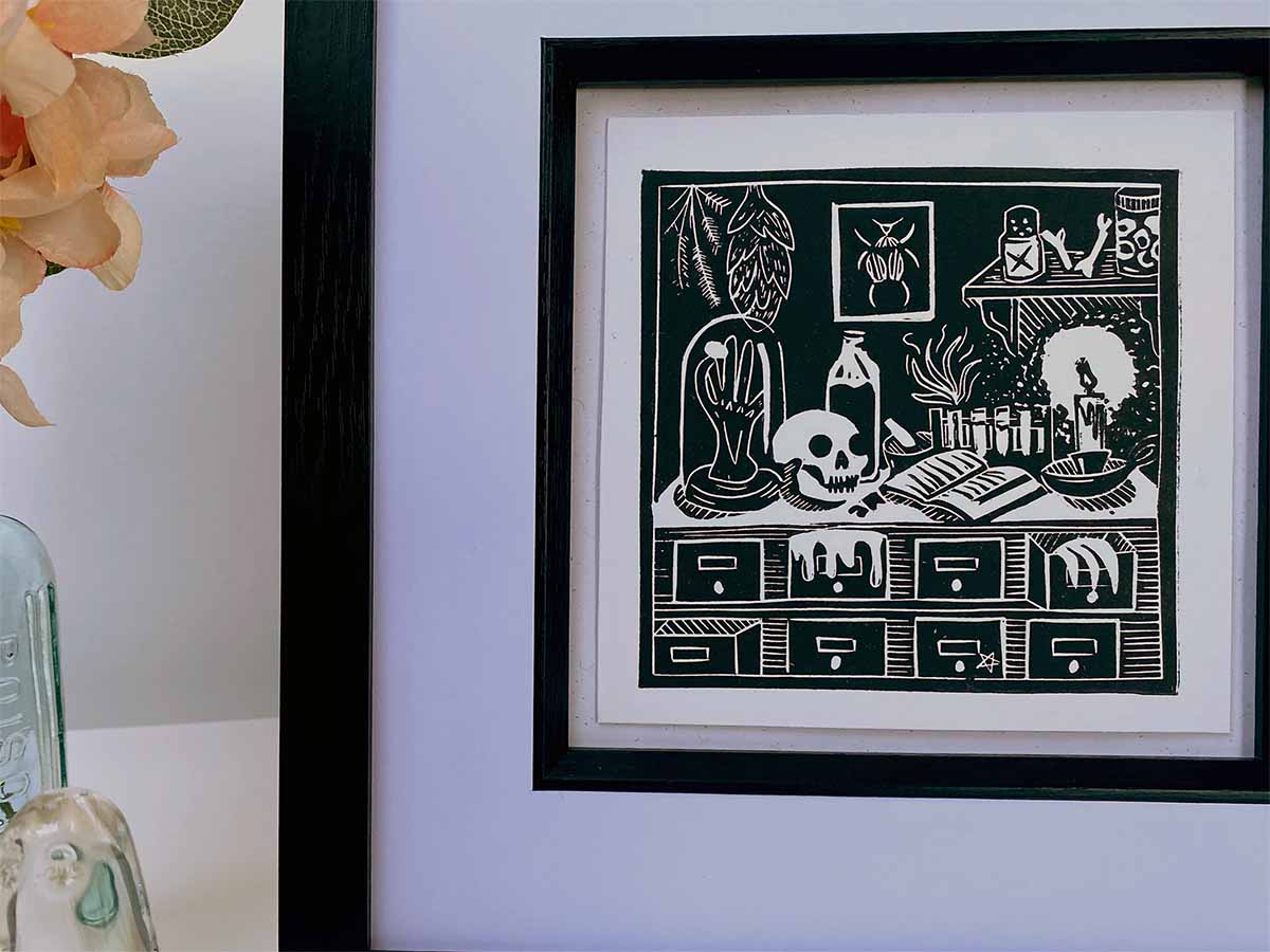 The Apothecary - Open Edition - Linocut Print