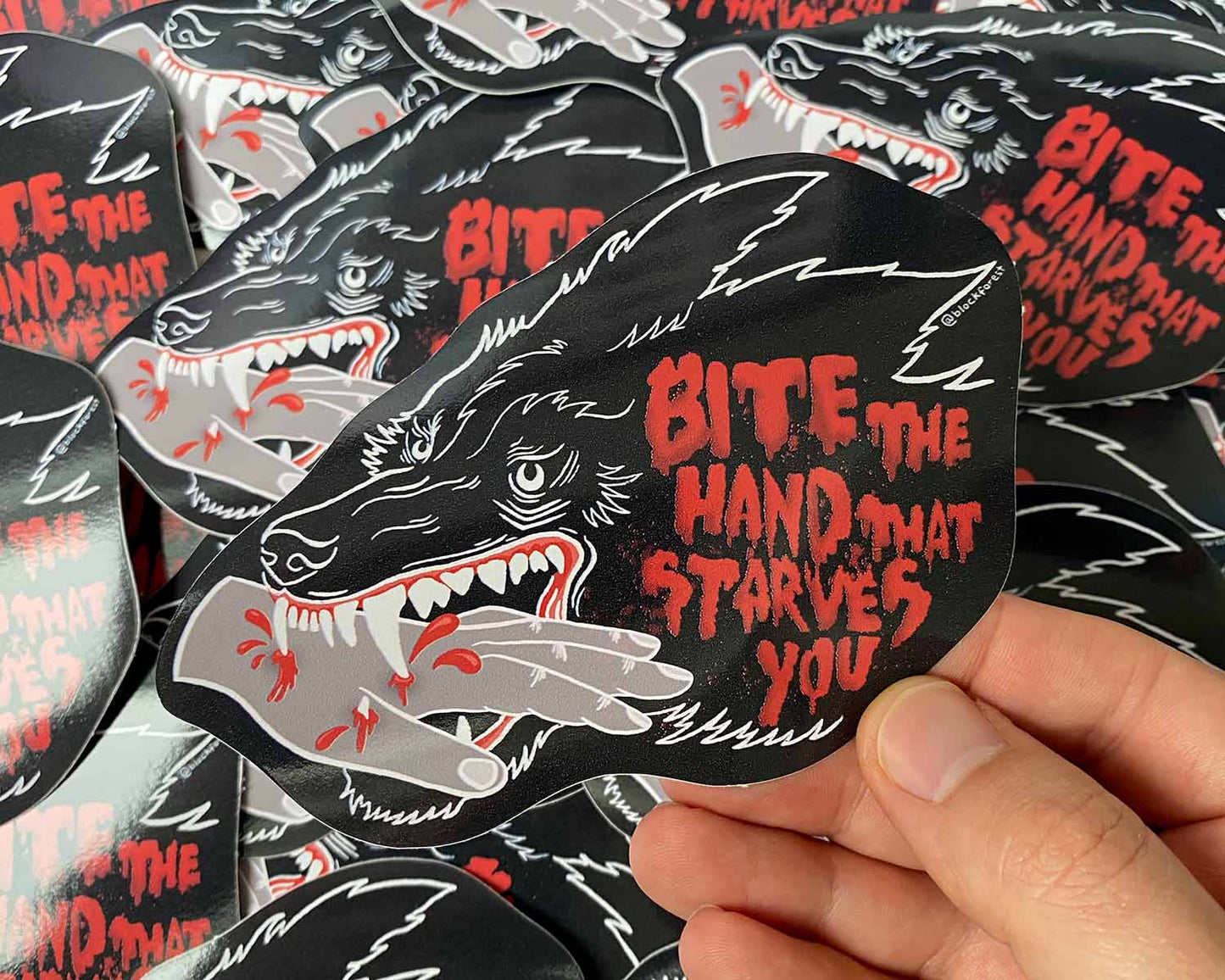 Bite The Hand That Starves You Vinyl Sticker