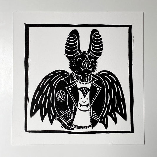 Vampire Bat - Open Edition - Linocut Print