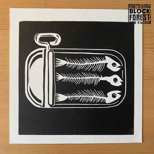 Sardine Can - Open Edition - Linocut Print
