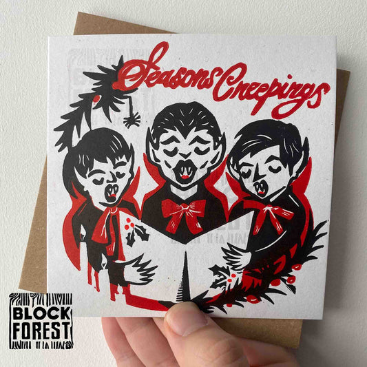 Vampire Carollers - Festive Xmas Creepmas Holiday Card