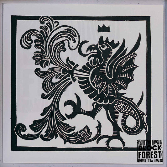 Wherwell Cockatrice - Open Edition - Linocut Print