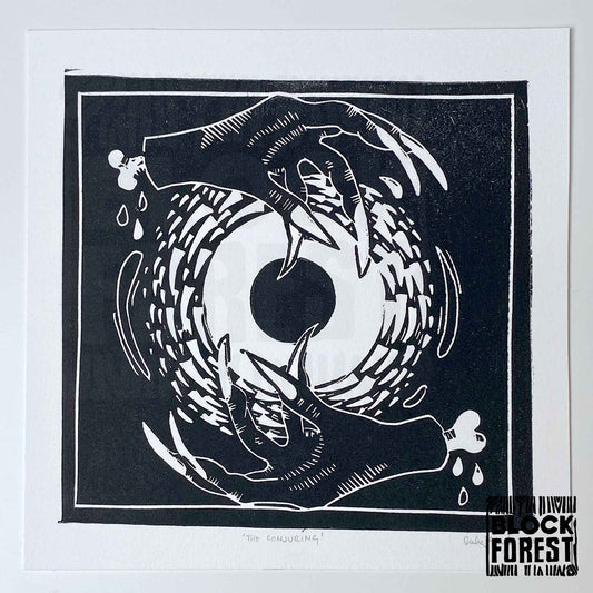 Conjuring-Horror-Linocut