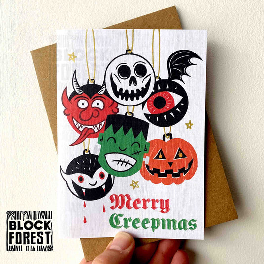 Creepmas Baubles - Festive Xmas Christmas Holiday Card
