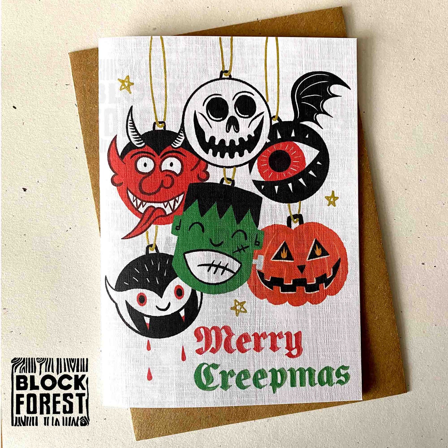 Creepmas Baubles - Festive Xmas Christmas Holiday Card