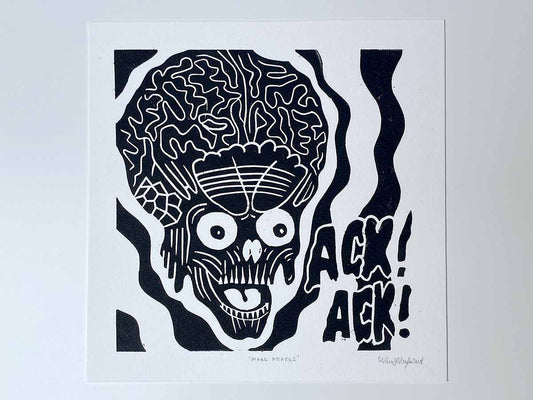 Mars Attacks - Open Edition - Linocut Print
