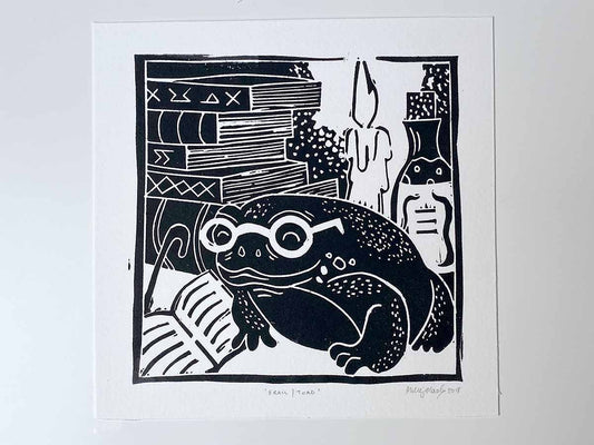 A Frail Toad - Open Edition - Linocut Print