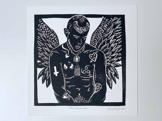 The Fallen One - Open Edition - Linocut Print