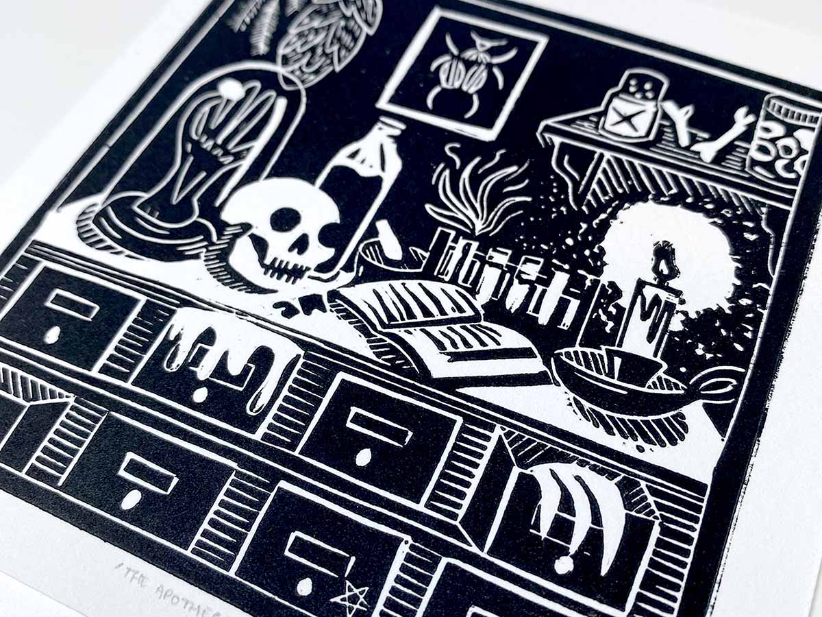 The Apothecary - Open Edition - Linocut Print