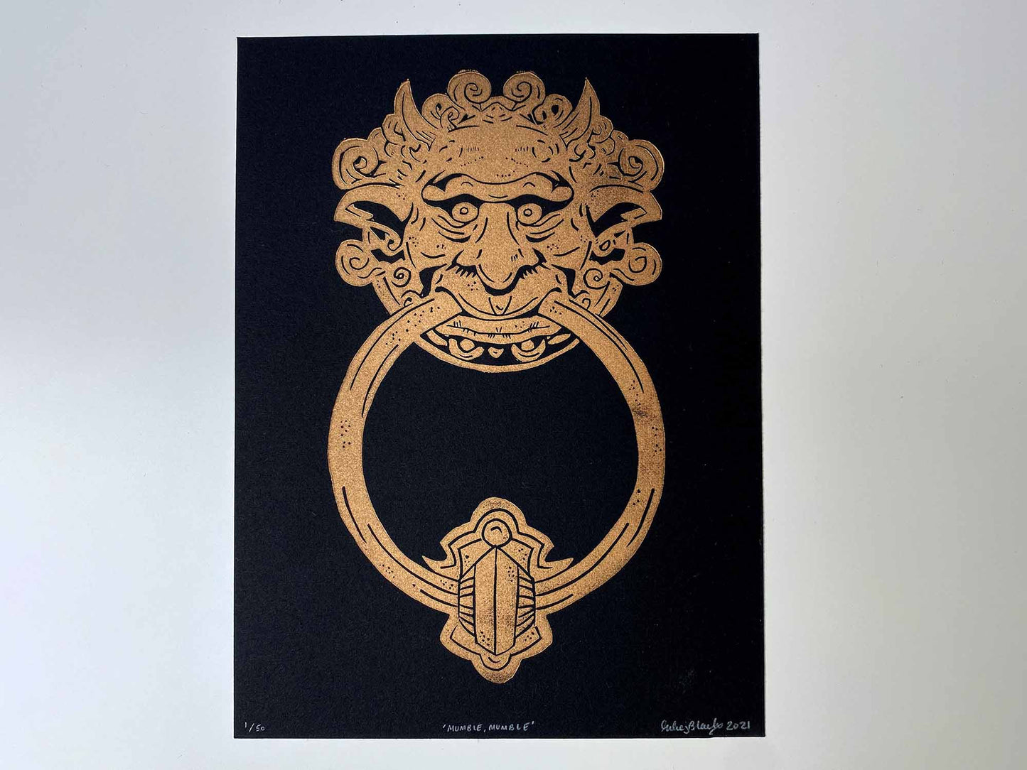 Mumble Mumble - Limited Edition - Linocut Print