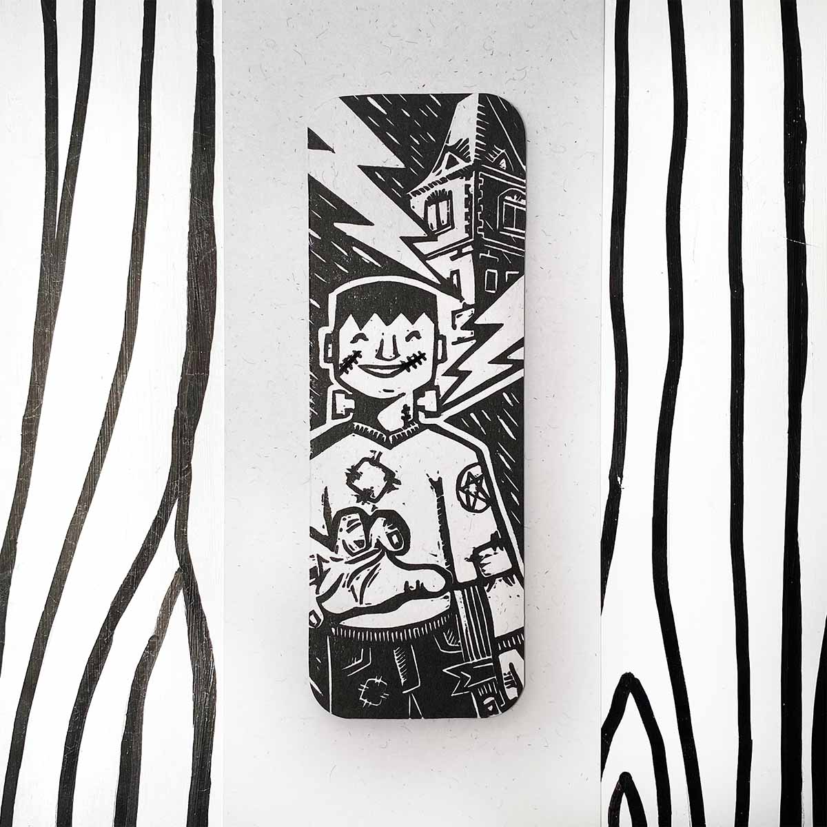 Frankenstein - Handprinted Linocut Bookmark