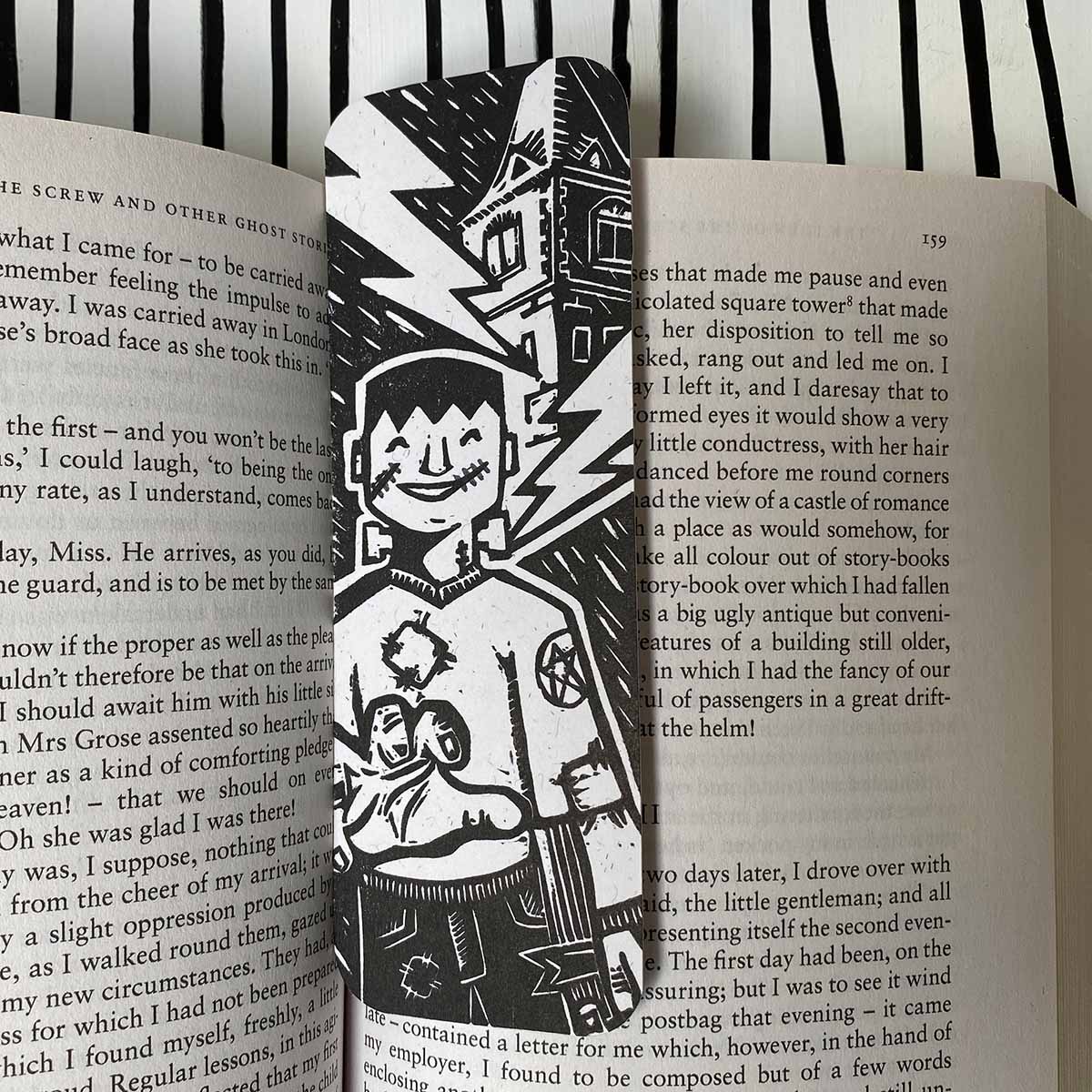 Frankenstein - Handprinted Linocut Bookmark