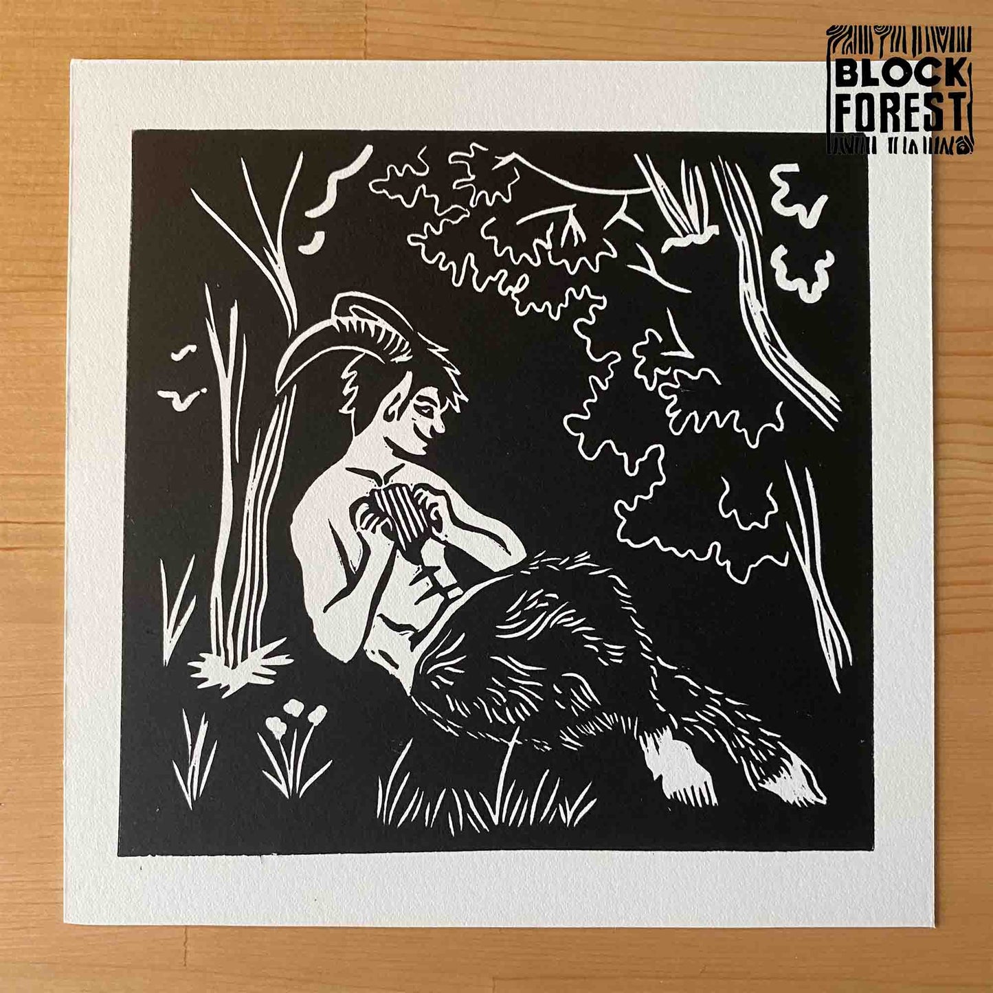 Faun - Open Edition - Linocut Print