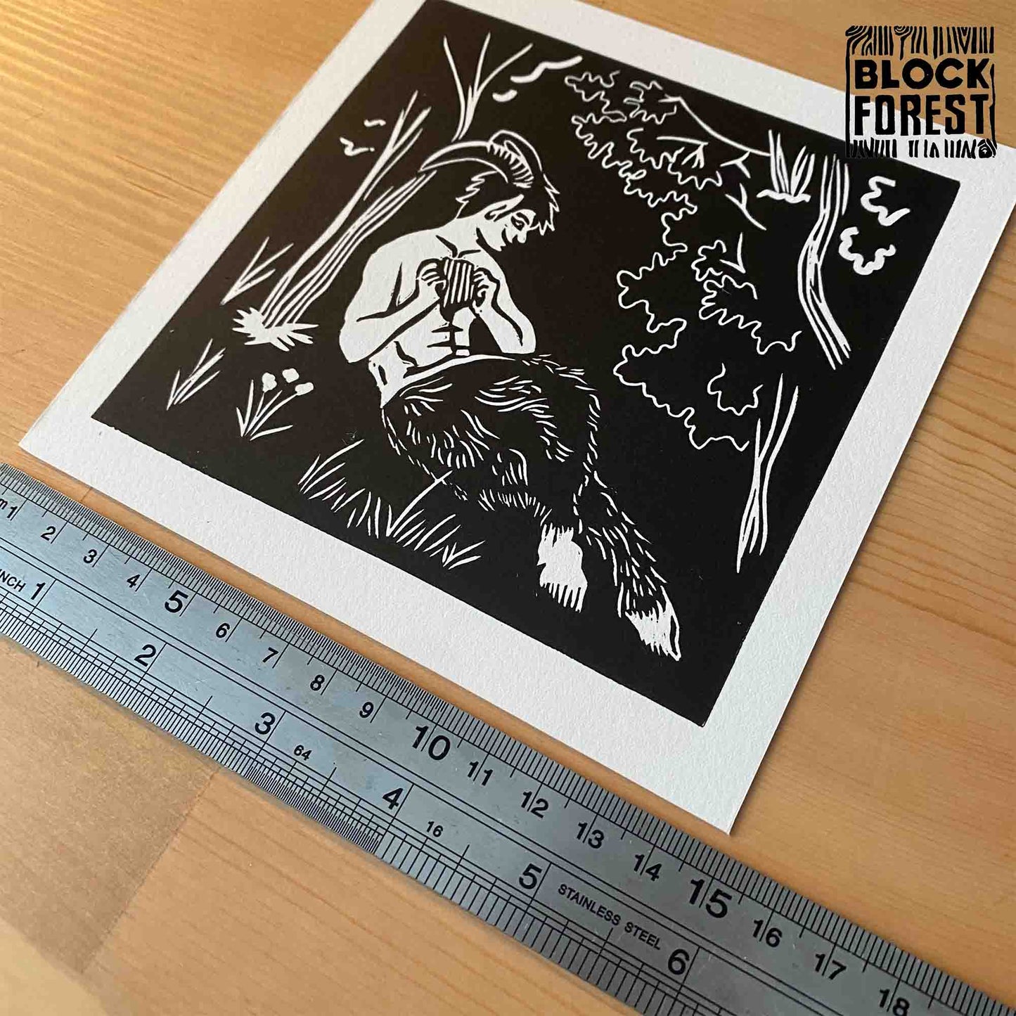 Faun - Open Edition - Linocut Print