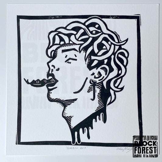 Gorgon Boy - Open Edition - Linocut Print