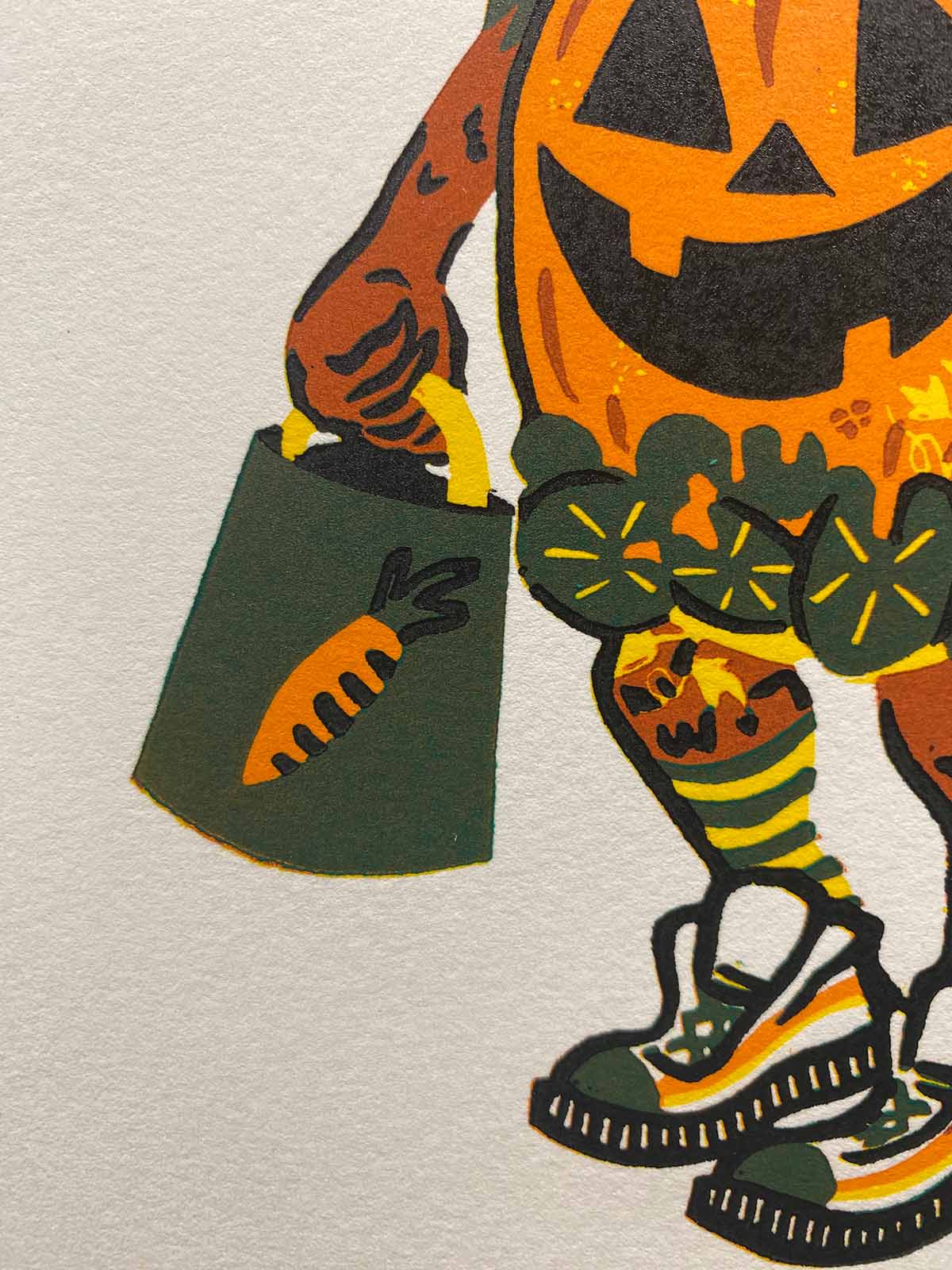 Halloween Hare - Limited Edition - Linocut Print
