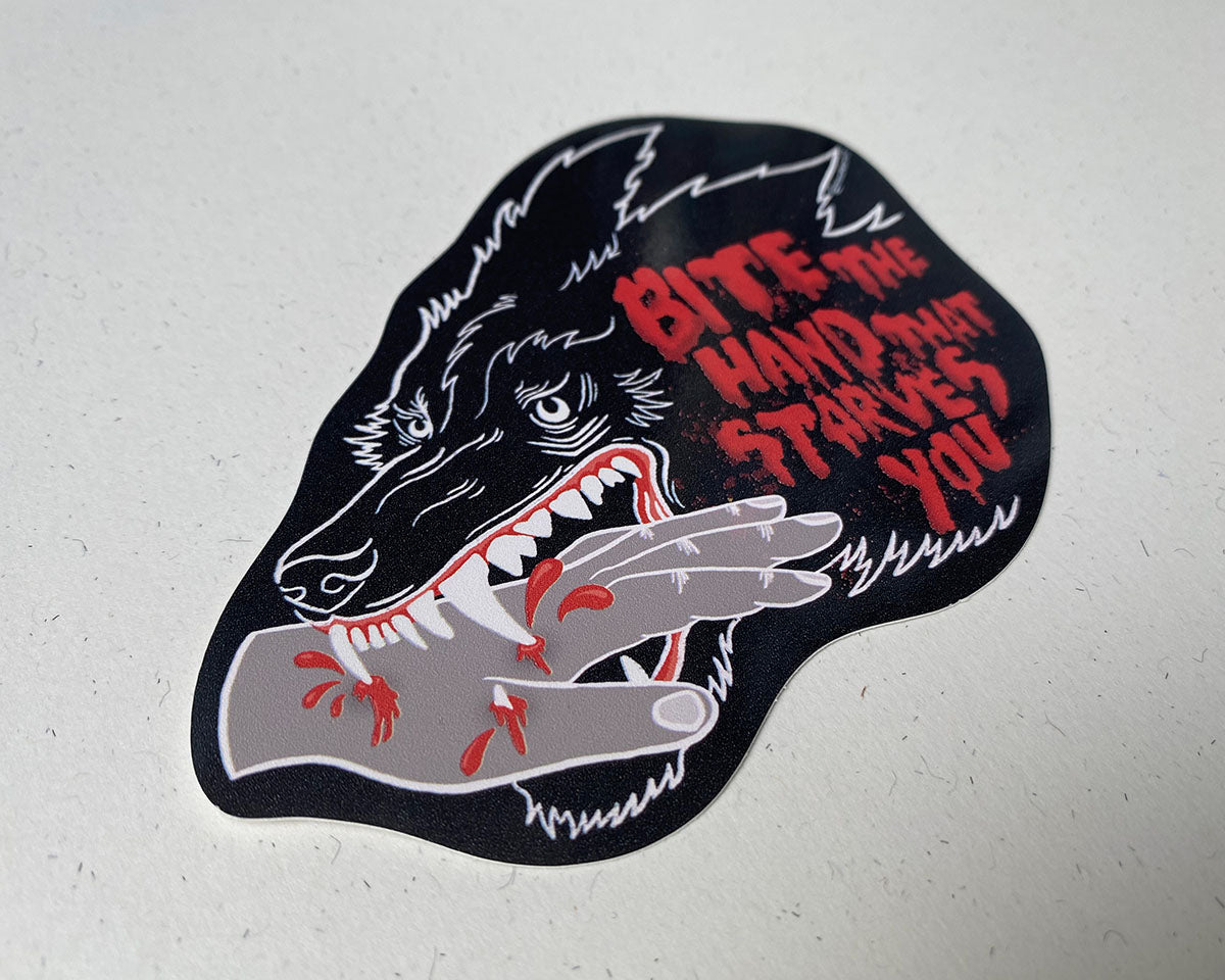 Bite The Hand That Starves You Vinyl Sticker