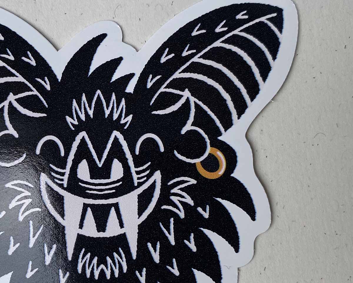 Toothy Vampire Bat Vinyl Sticker