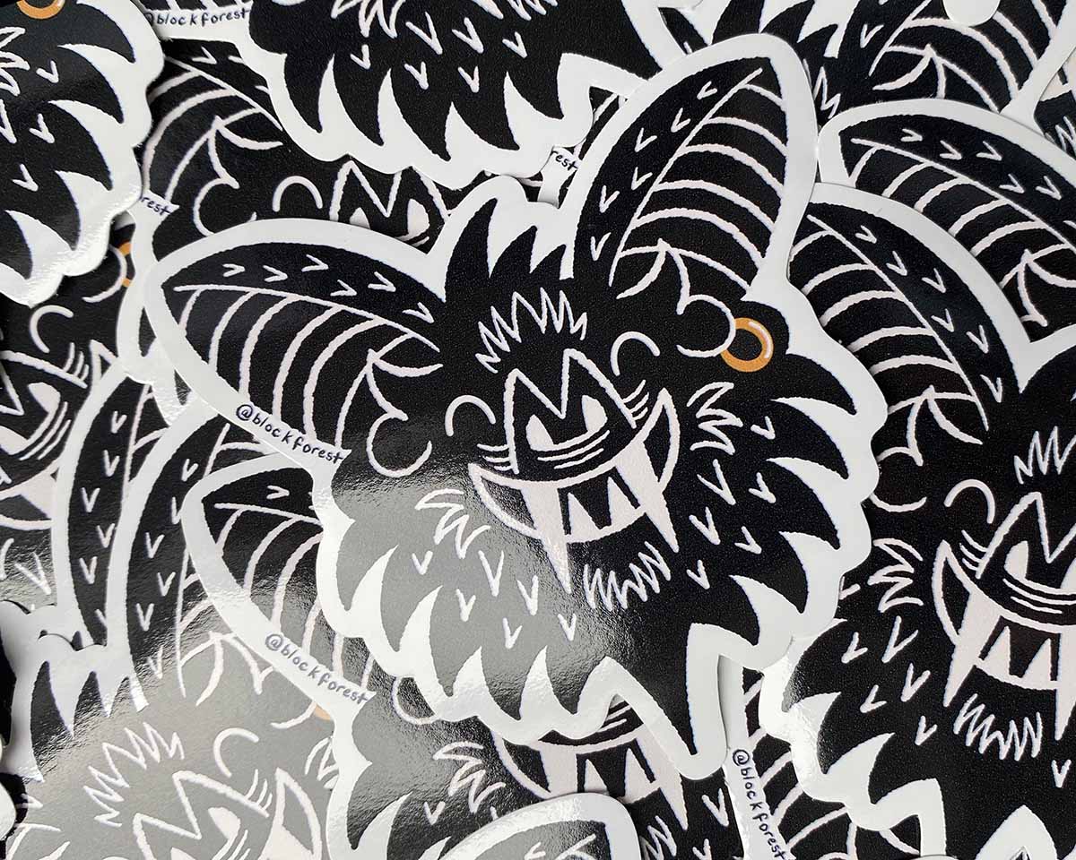 Toothy Vampire Bat Vinyl Sticker