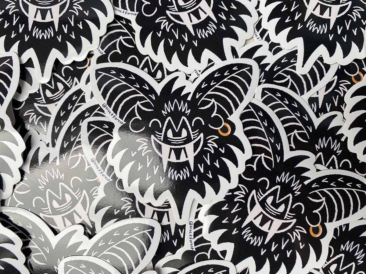 Toothy Vampire Bat Vinyl Sticker
