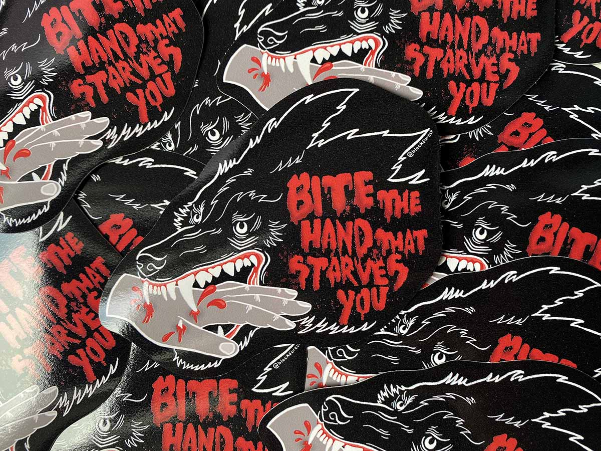 Bite The Hand That Starves You Vinyl Sticker