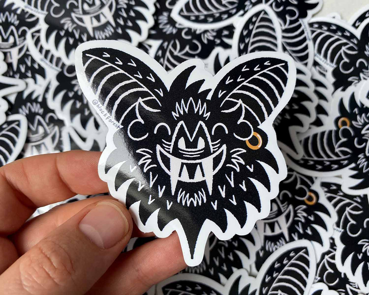 Toothy Vampire Bat Vinyl Sticker