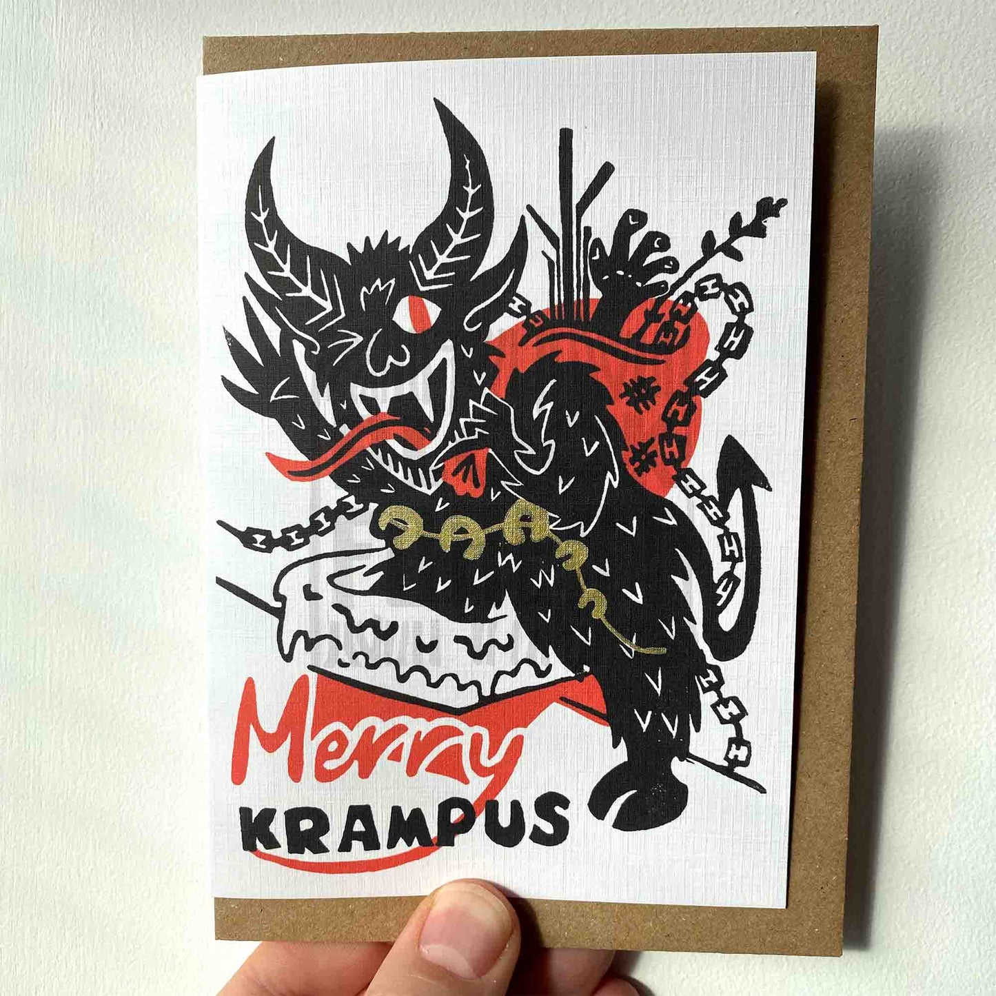 Merry Krampus - Festive Reproduction Print Greetings Card
