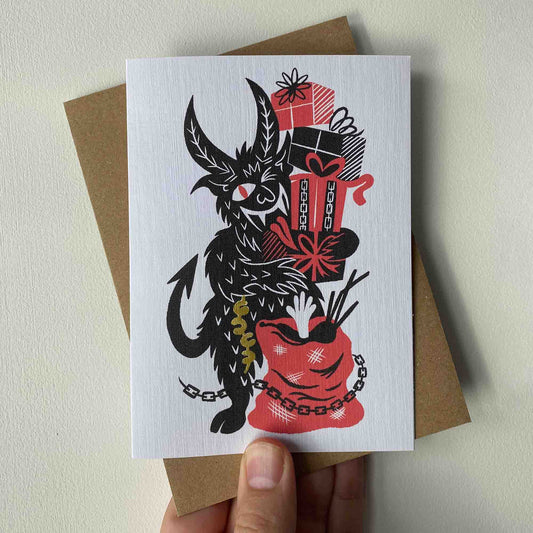 Krampus Presents - Festive Greetings Card