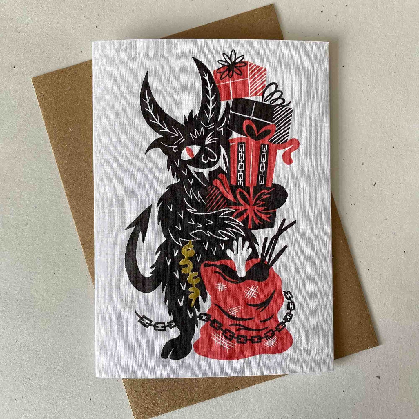 Krampus Presents - Festive Greetings Card