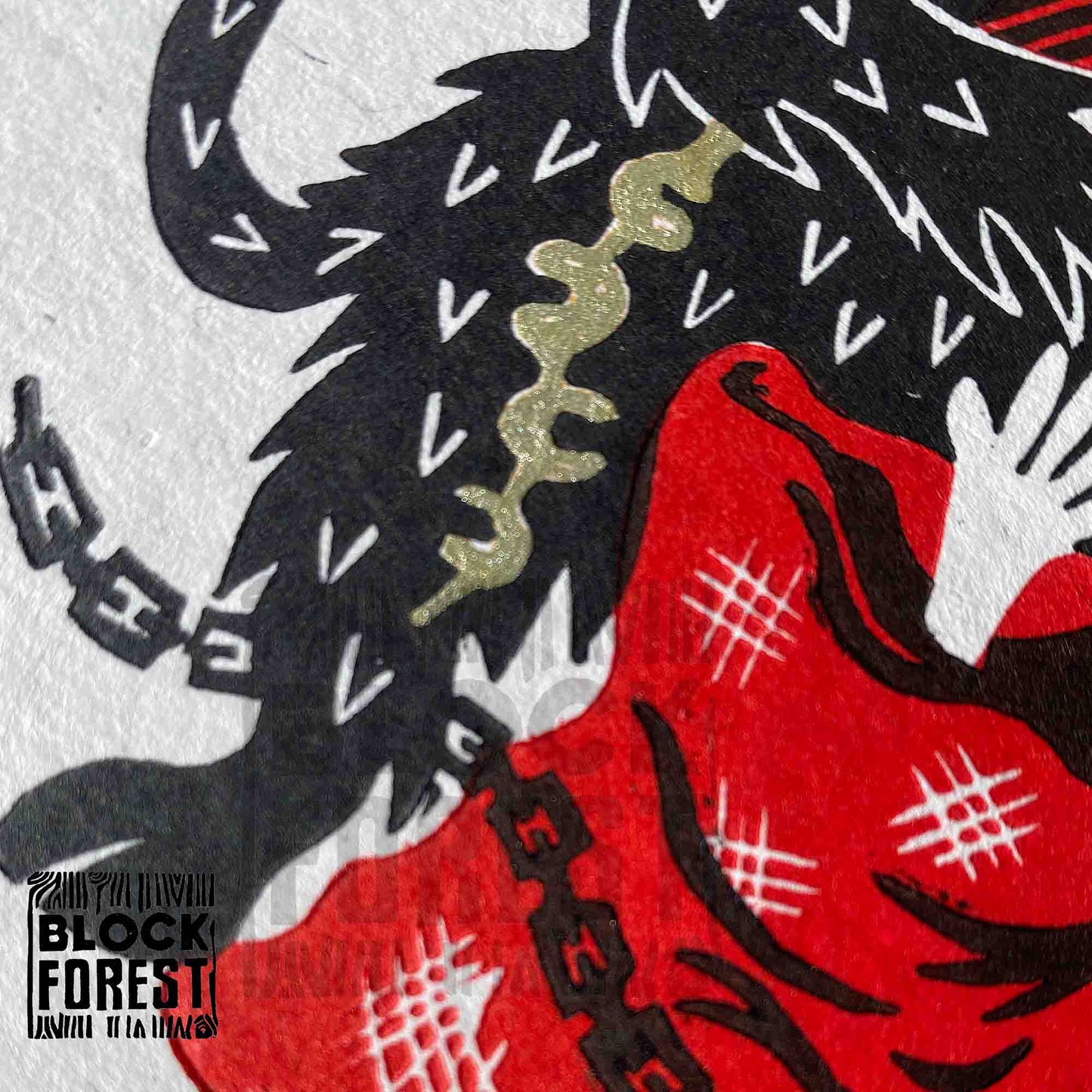 Krampus Presents - Festive Linocut Greetings Card