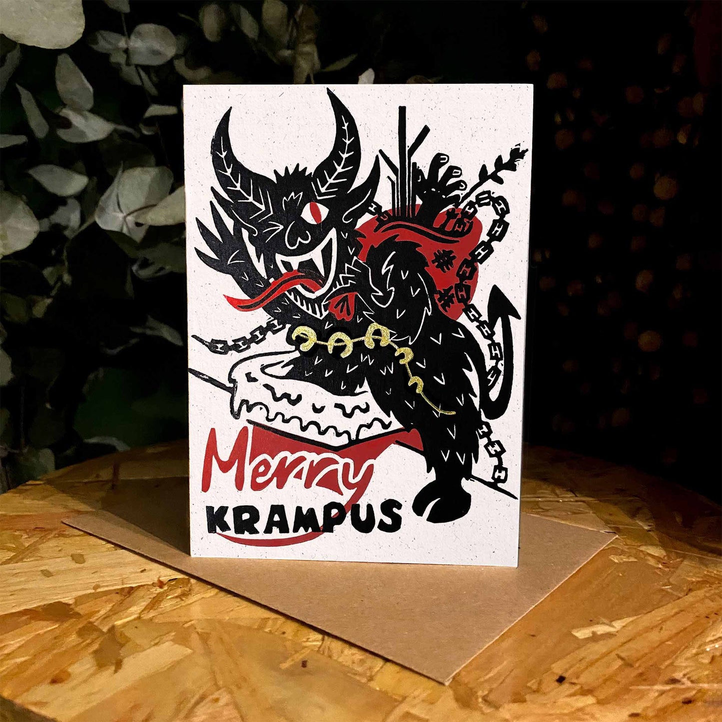 Merry Krampus - Festive Reproduction Print Greetings Card