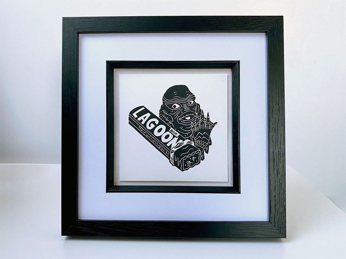 Lagoon Bar - Open Edition - Linocut Print