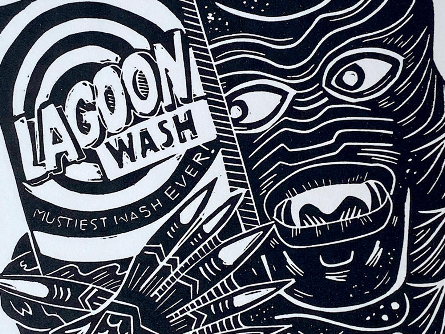 Lagoon Wash - Open Edition - Linocut Print