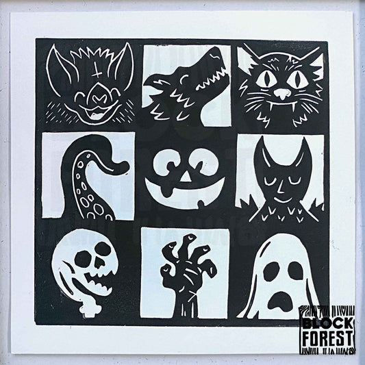 Monster Mash - Linocut Print