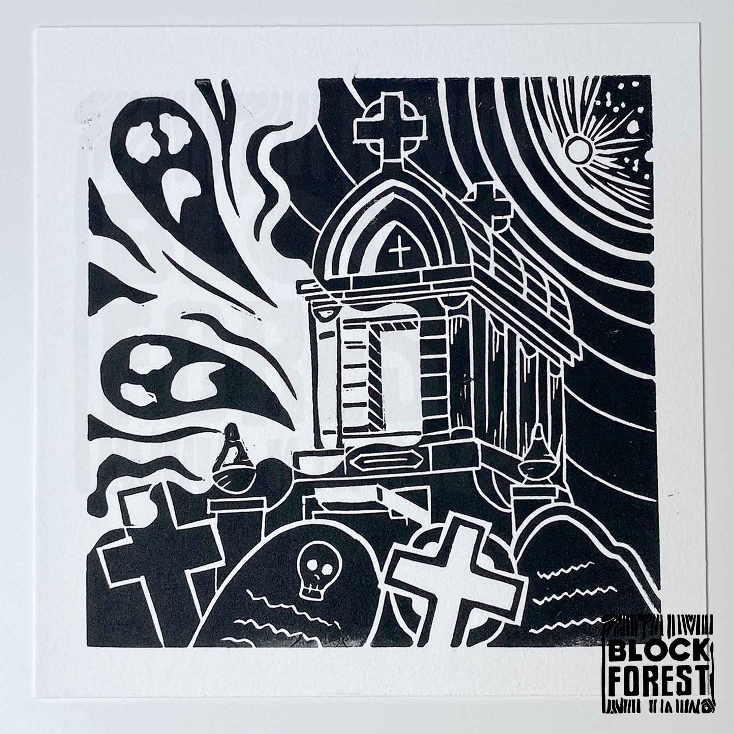 Nunhead Cemetery - Open Edition - Linocut Print