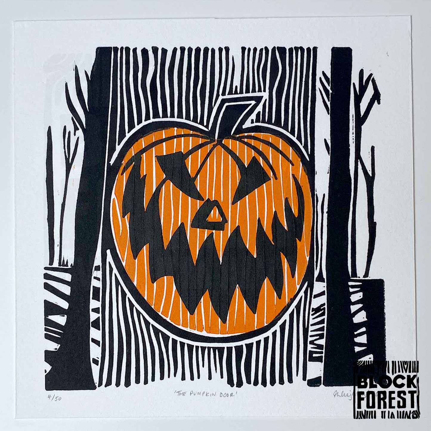 The Pumpkin Door - Limited Edition - Linocut Print