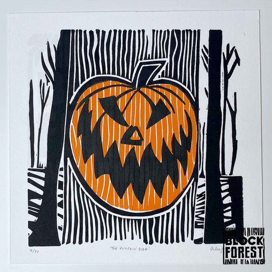 The Pumpkin Door - Limited Edition - Linocut Print
