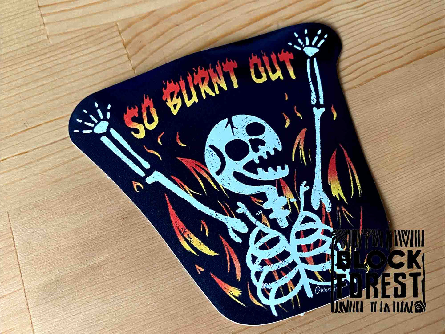 Burnt Out Skeleton Vinyl Sticker