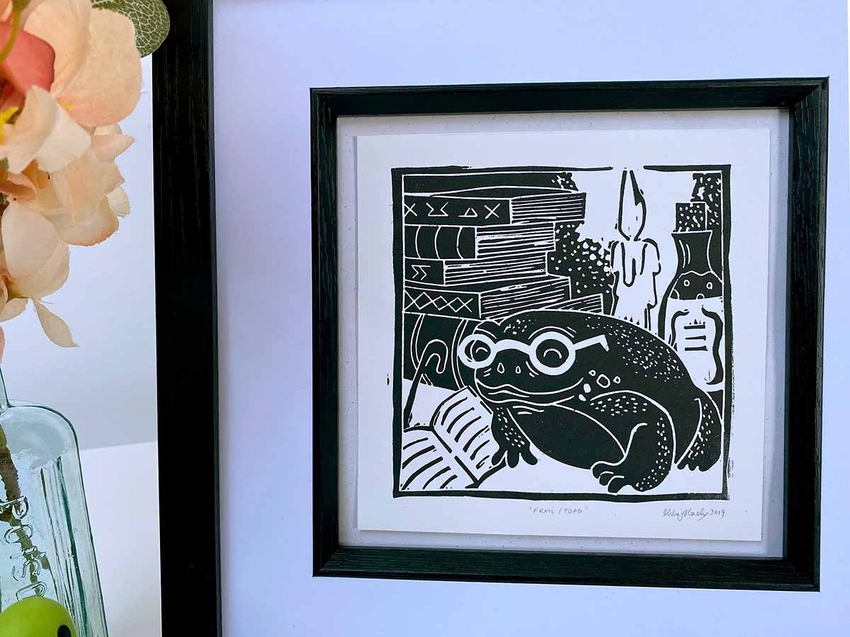 A Frail Toad - Open Edition - Linocut Print