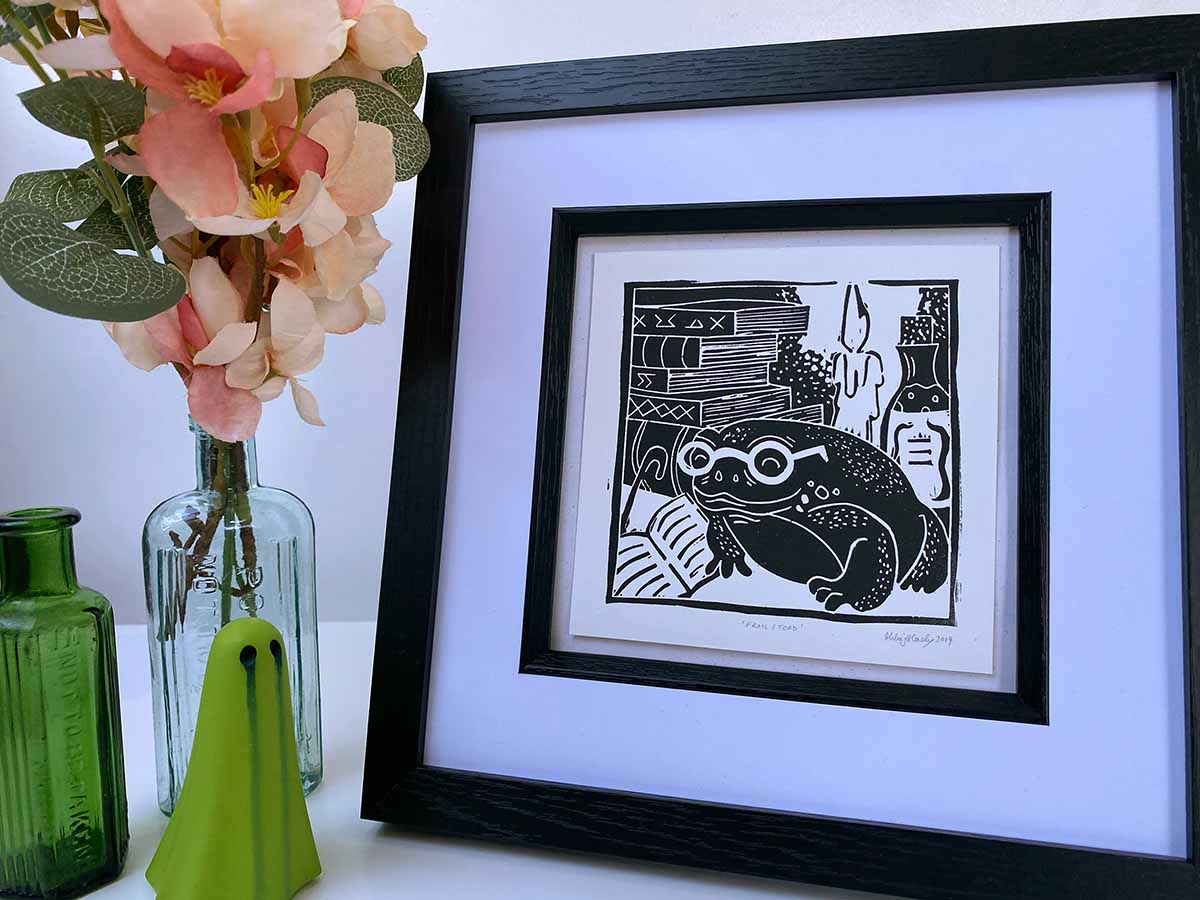 A Frail Toad - Open Edition - Linocut Print