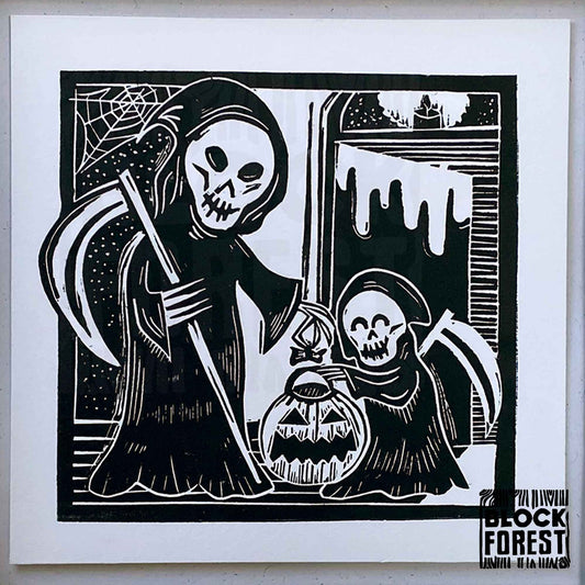 Trick or Treat - Open Edition - Linocut Print