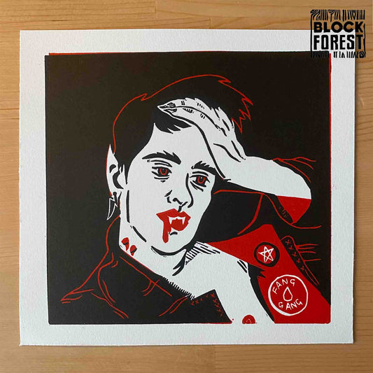 Vampire Dude - Limited Edition - Linocut Print