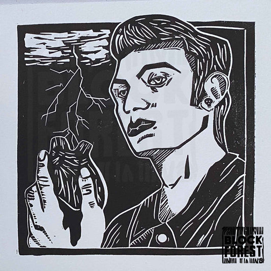 Victor Frankenstein - Open Edition - Linocut Print