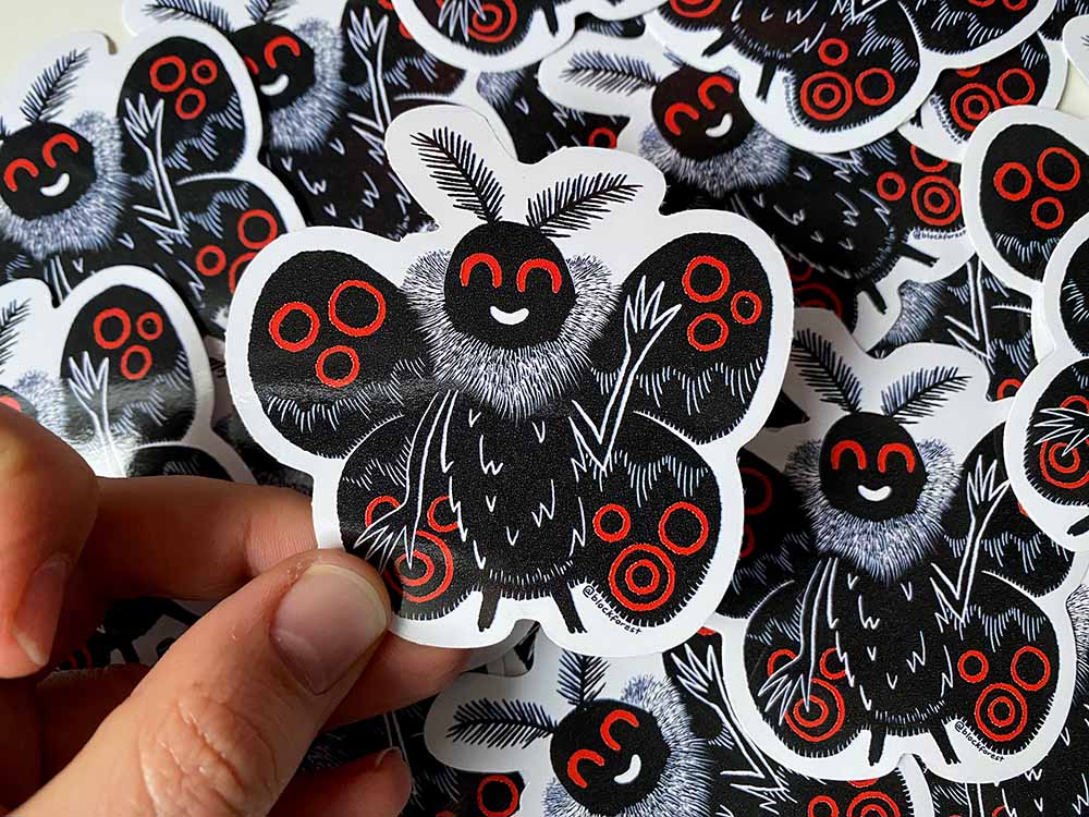 Mothman Vinyl Sticker – Blockforest