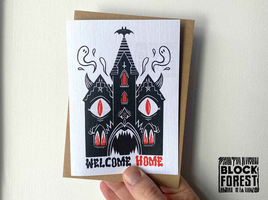 "Welcome Home" Haunted House - New Home Greetings Card