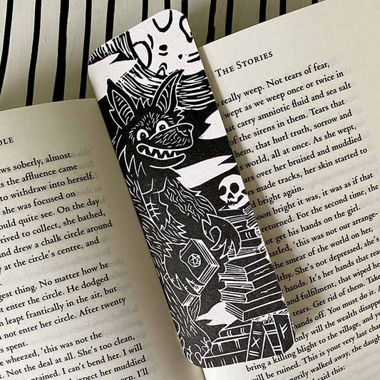 Werewolf - Handprinted Linocut Bookmark