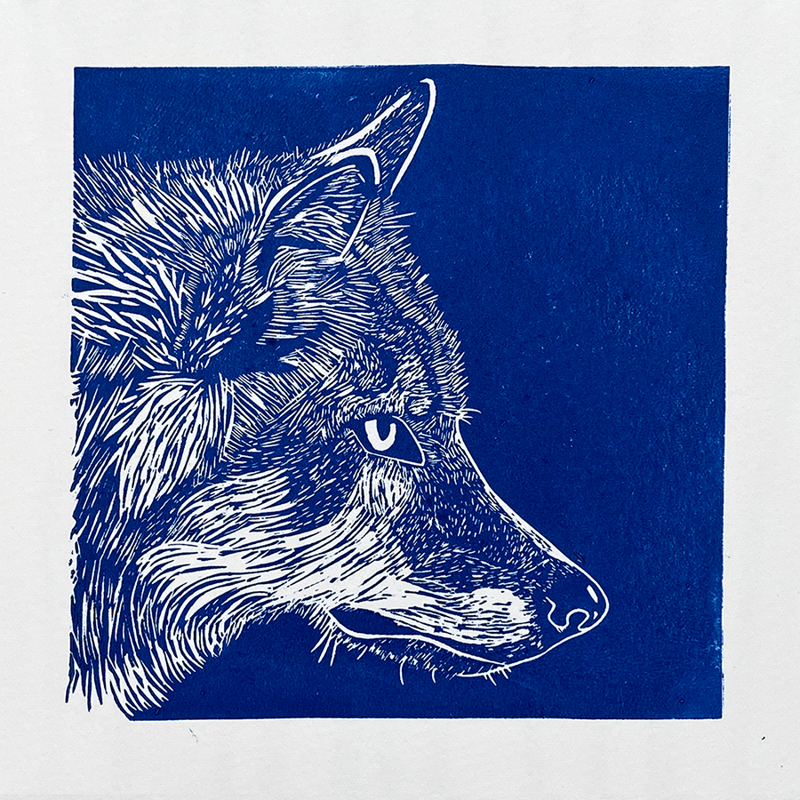 The Wolf - Spirit Guide - Limited Edition - Linocut Print