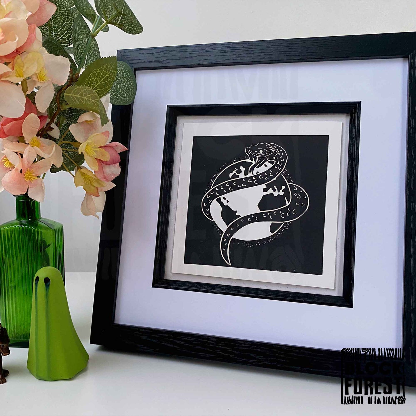 Jormungandr The World Serpent - Open Edition - Linocut Print