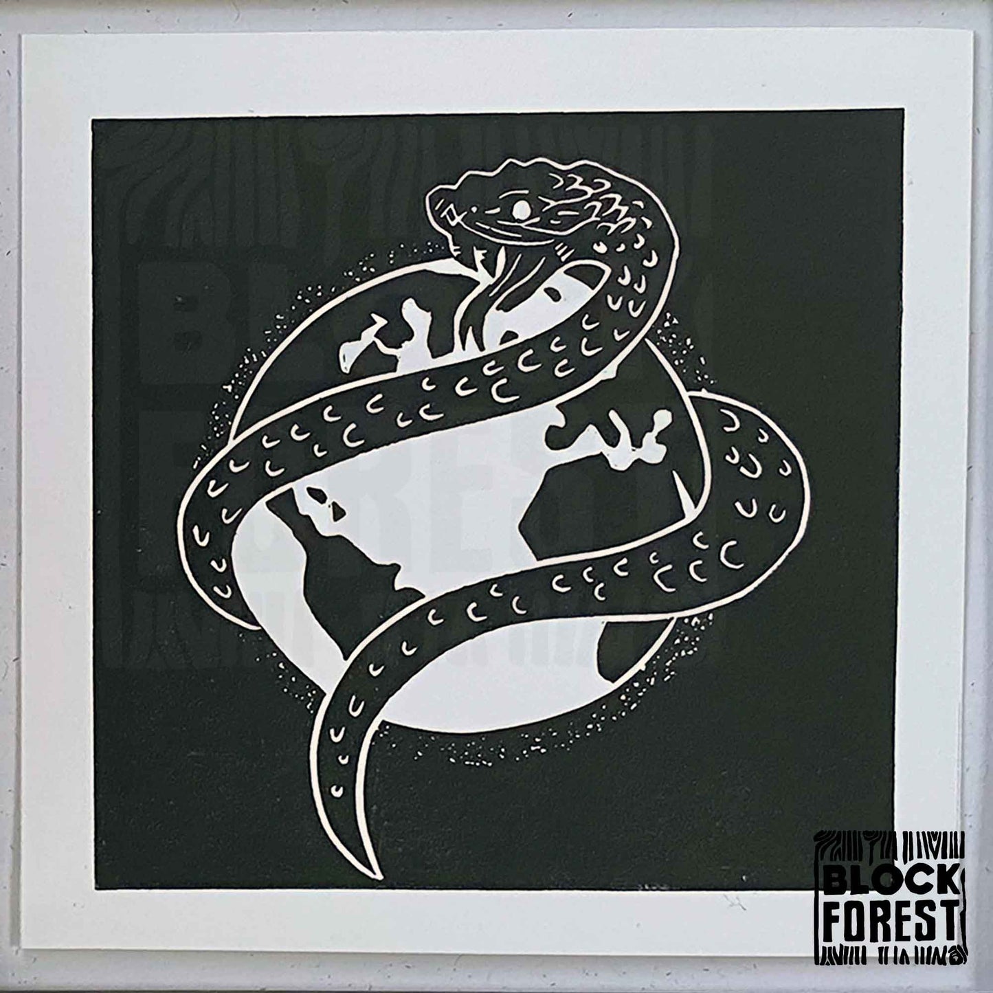 Jormungandr The World Serpent - Open Edition - Linocut Print