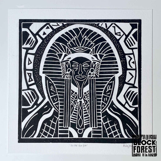 The Sun God Ra - Open Edition - Linocut Print